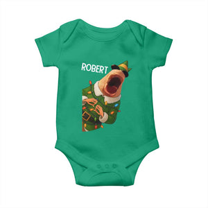 Funny Christmas Marcus The Worm Robert Xmas Elf Baby Onesie TS11 Irish Green Print Your Wear