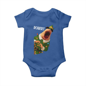 Funny Christmas Marcus The Worm Robert Xmas Elf Baby Onesie TS11 Royal Blue Print Your Wear