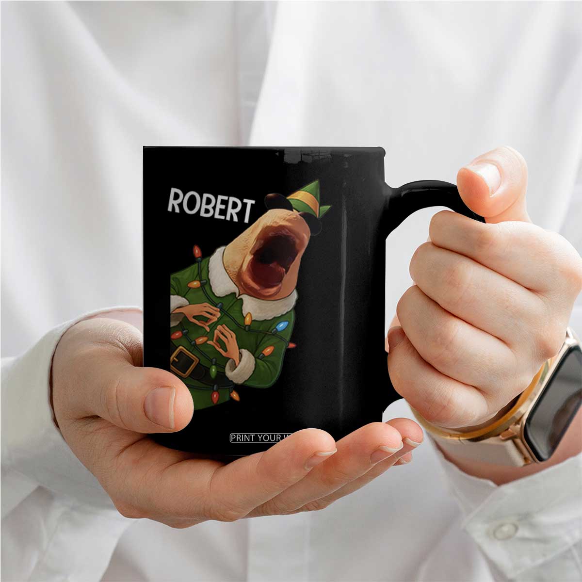 Funny Christmas Marcus The Worm Robert Xmas Elf Coffee Mug TS11 Print Your Wear
