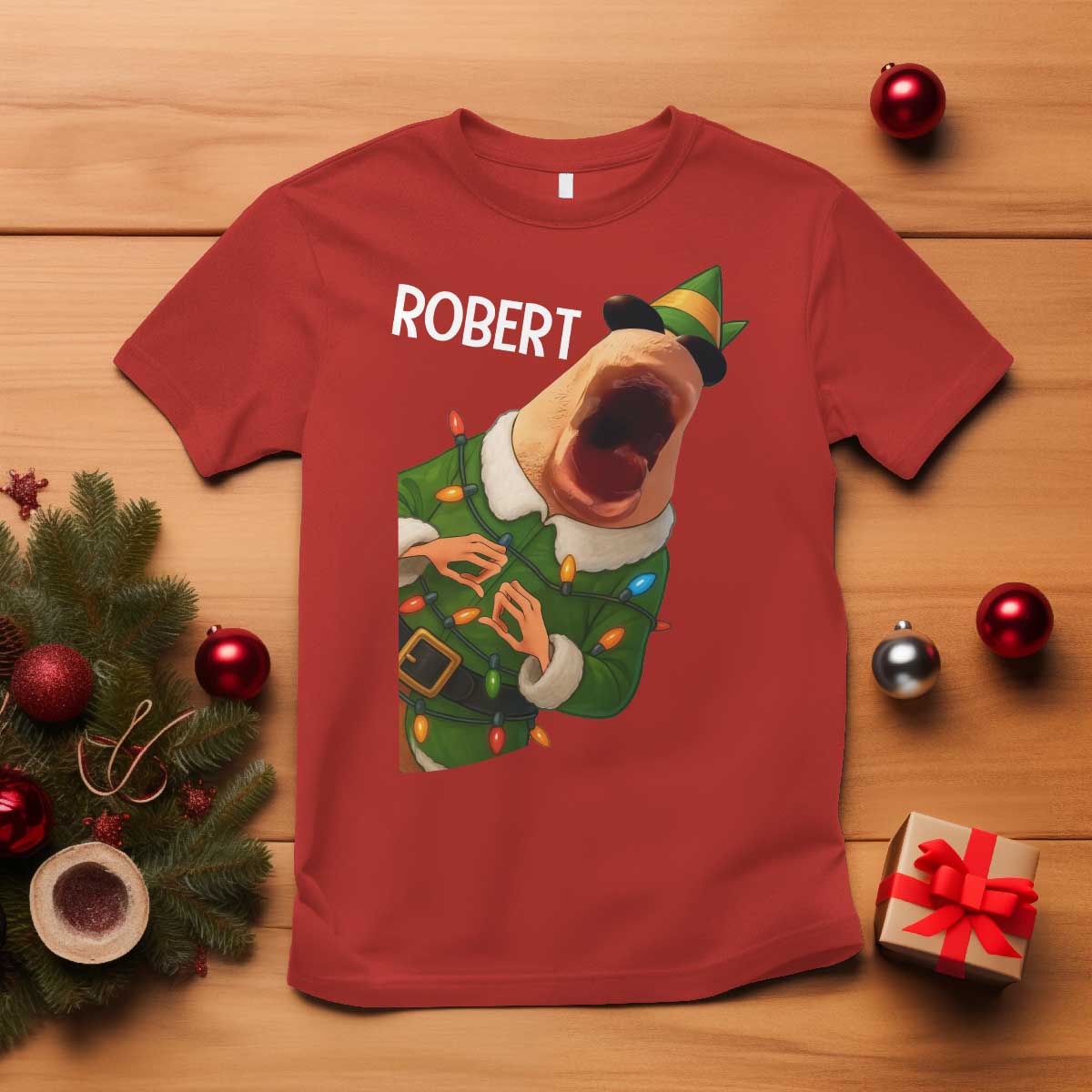 Funny Christmas Marcus The Worm Robert Xmas Elf T Shirt TS11 Red Print Your Wear