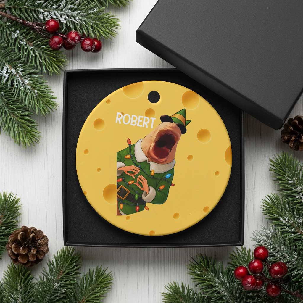 Funny Christmas Marcus The Worm Robert Xmas Elf Ceramic Ornament TS11 1pc Yellow Cheese Print Your Wear