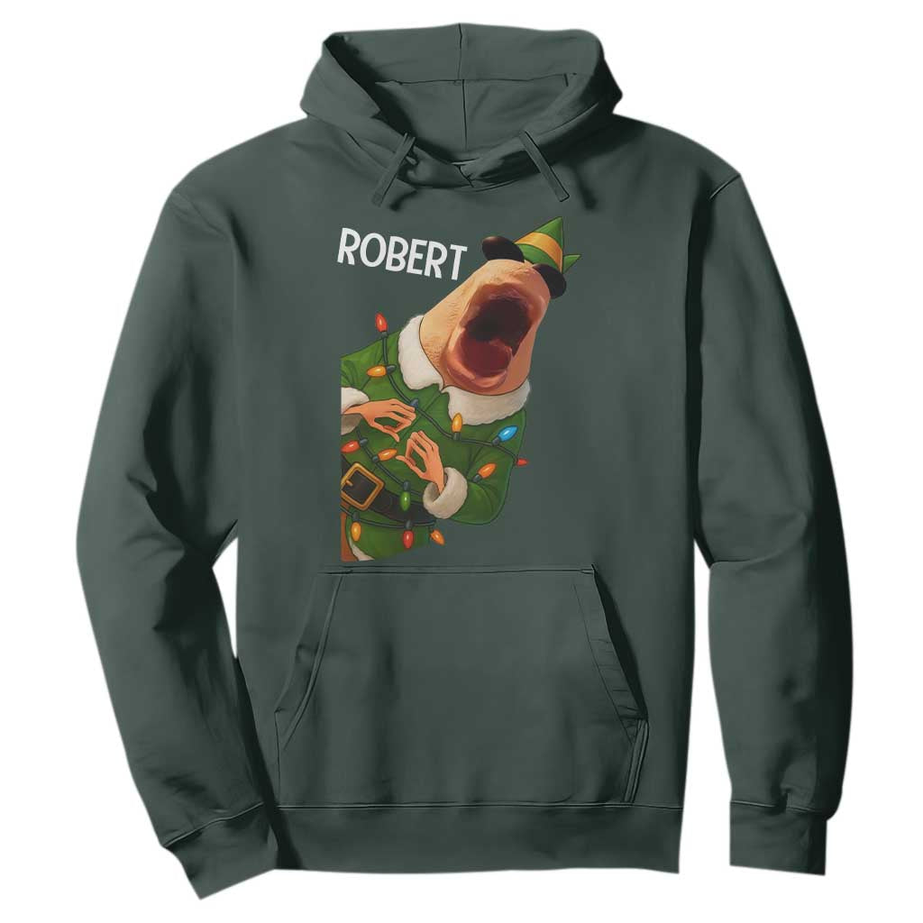Funny Christmas Marcus The Worm Robert Xmas Elf Hoodie TS11 Dark Forest Green Print Your Wear