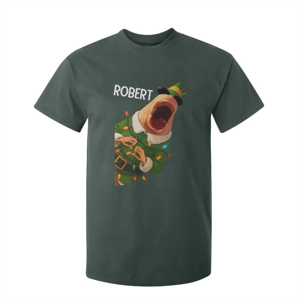 Funny Christmas Marcus The Worm Robert Xmas Elf T Shirt For Kid TS11 Dark Forest Green Print Your Wear