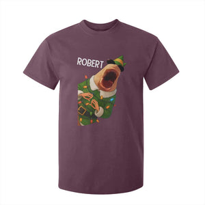 Funny Christmas Marcus The Worm Robert Xmas Elf T Shirt For Kid TS11 Maroon Print Your Wear