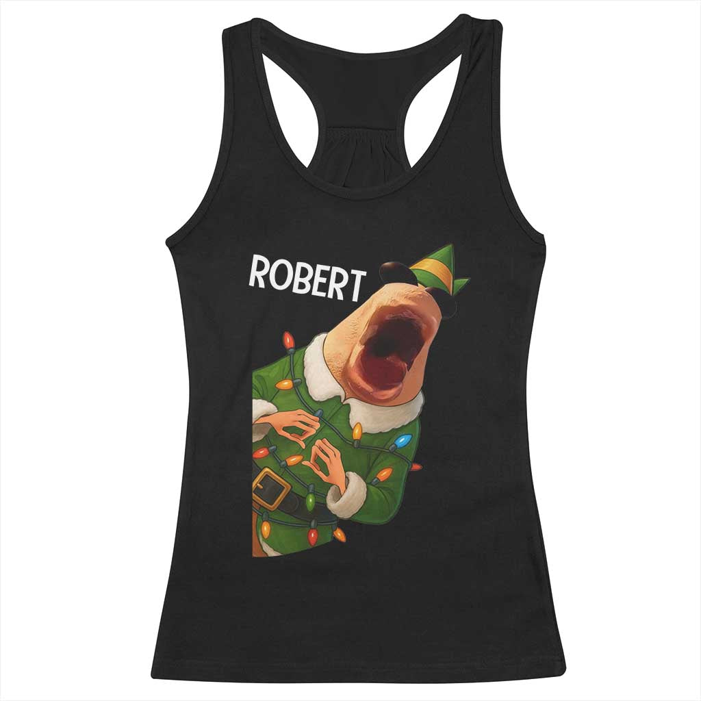 Funny Christmas Marcus The Worm Robert Xmas Elf Racerback Tank Top TS11 Black Print Your Wear