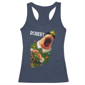 Funny Christmas Marcus The Worm Robert Xmas Elf Racerback Tank Top TS11 Navy Print Your Wear