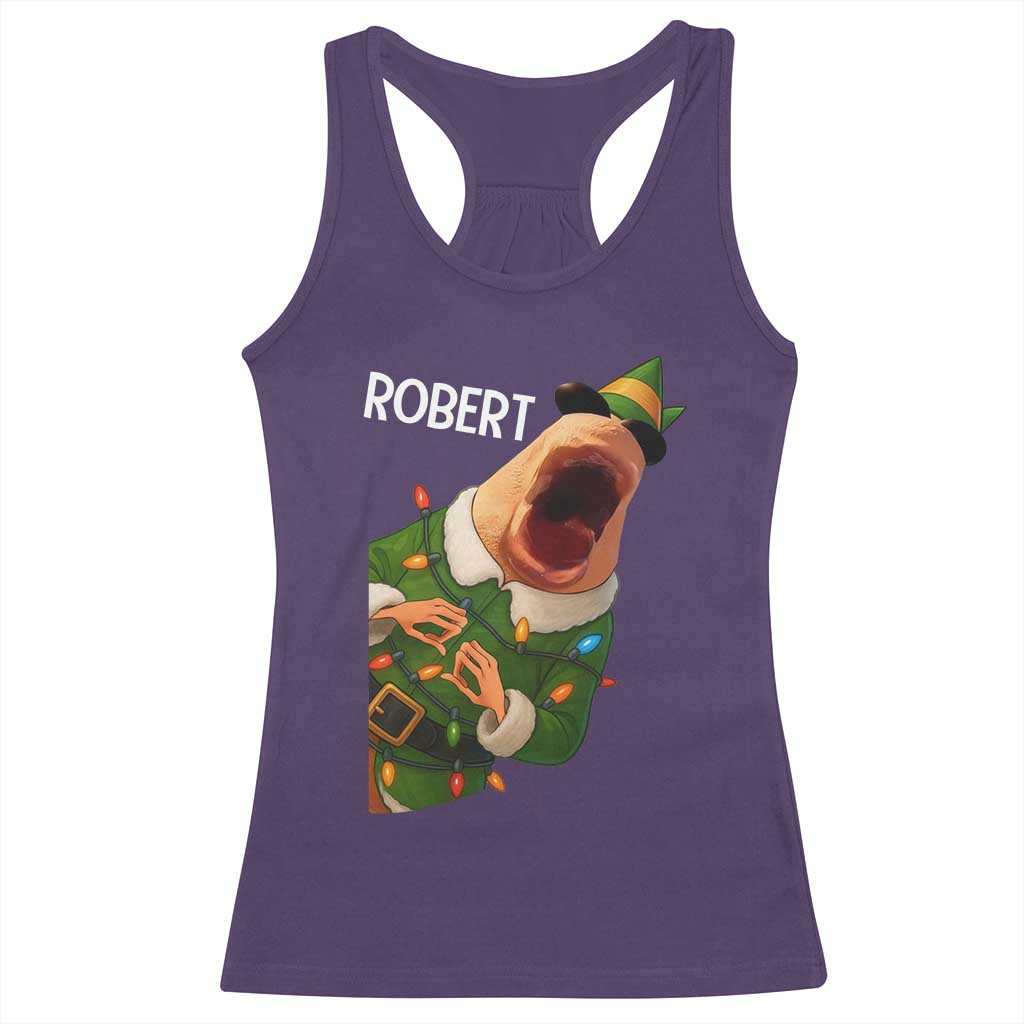 Funny Christmas Marcus The Worm Robert Xmas Elf Racerback Tank Top TS11 Purple Print Your Wear