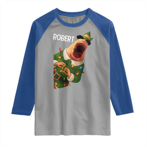 Funny Christmas Marcus The Worm Robert Xmas Elf Raglan Shirt TS11 Sport Gray Royal Print Your Wear