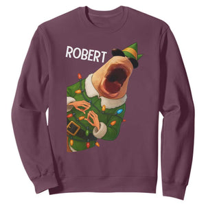 Funny Christmas Marcus The Worm Robert Xmas Elf Sweatshirt TS11 Maroon Print Your Wear