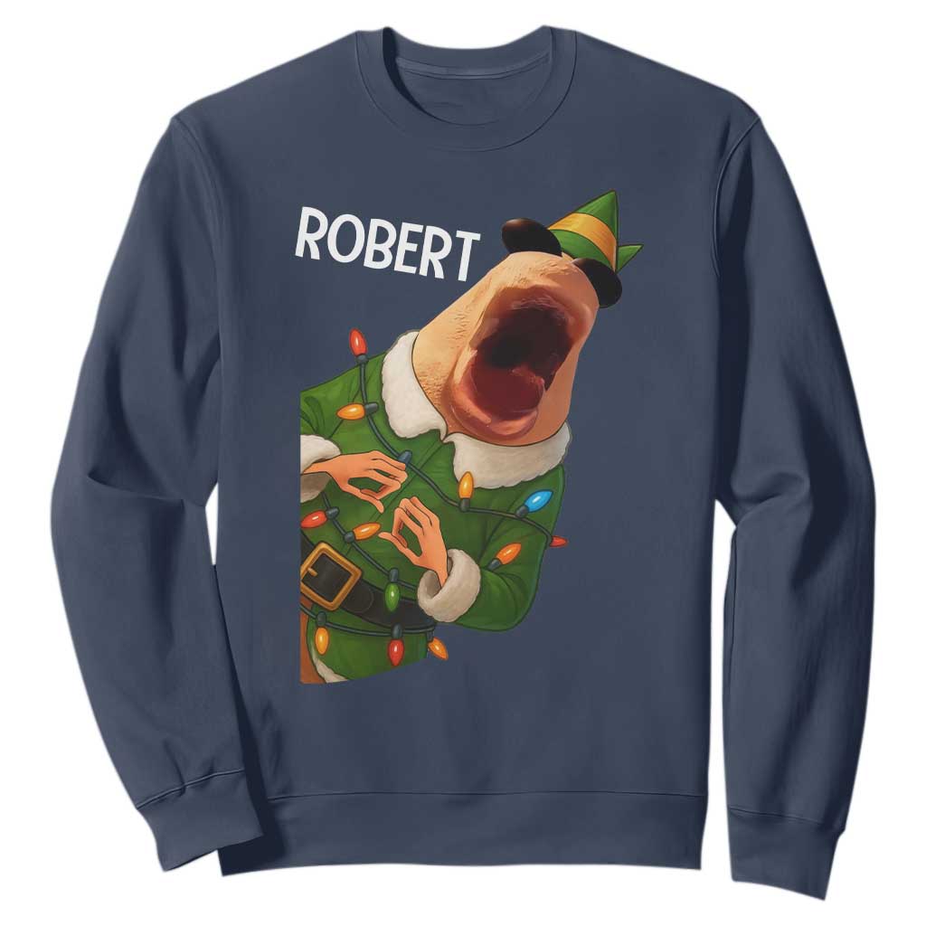 Funny Christmas Marcus The Worm Robert Xmas Elf Sweatshirt TS11 Navy Print Your Wear