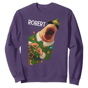 Funny Christmas Marcus The Worm Robert Xmas Elf Sweatshirt TS11 Purple Print Your Wear