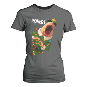 Funny Christmas Marcus The Worm Robert Xmas Elf T Shirt For Women TS11 Dark Heather Print Your Wear