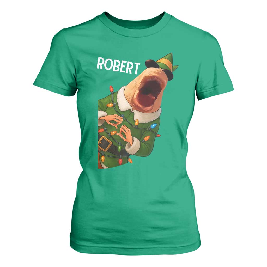 Funny Christmas Marcus The Worm Robert Xmas Elf T Shirt For Women TS11 Irish Green Print Your Wear