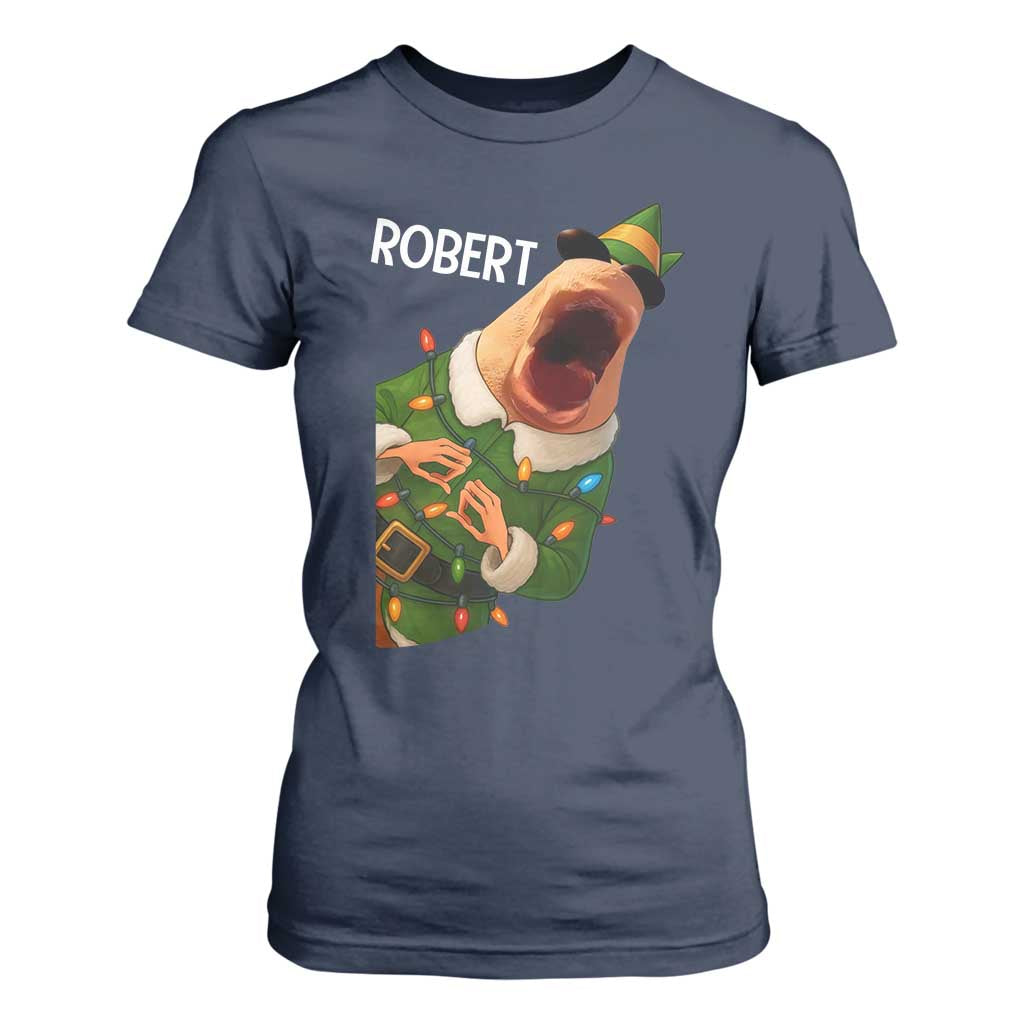 Funny Christmas Marcus The Worm Robert Xmas Elf T Shirt For Women TS11 Navy Print Your Wear