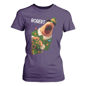 Funny Christmas Marcus The Worm Robert Xmas Elf T Shirt For Women TS11 Purple Print Your Wear