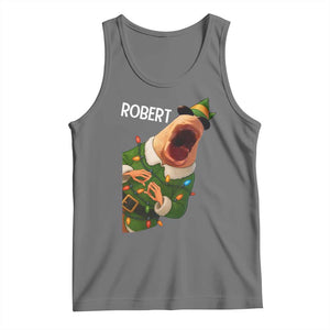 Funny Christmas Marcus The Worm Robert Xmas Elf Tank Top TS11 Black Heather Print Your Wear