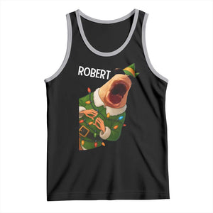 Funny Christmas Marcus The Worm Robert Xmas Elf Tank Top TS11 Black Athletic Heather Print Your Wear
