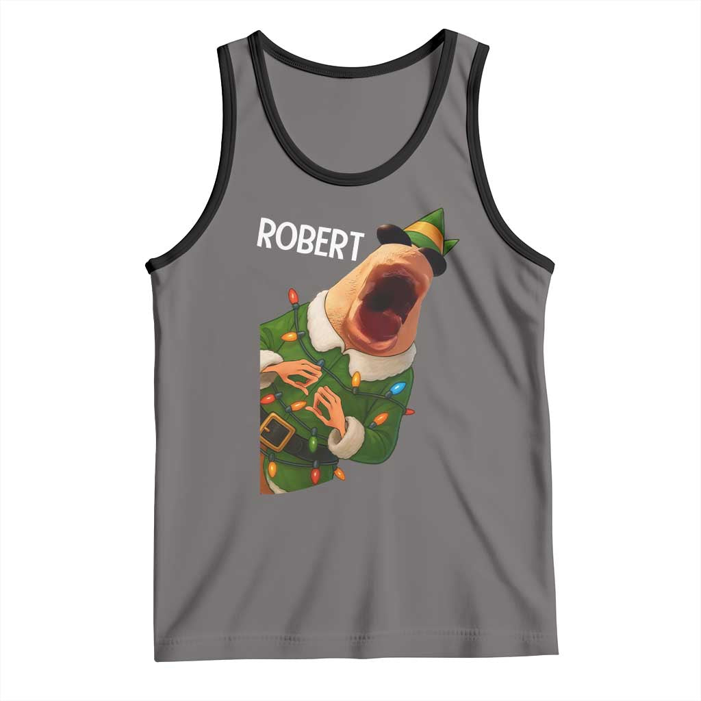 Funny Christmas Marcus The Worm Robert Xmas Elf Tank Top TS11 Deep Heather Black Print Your Wear