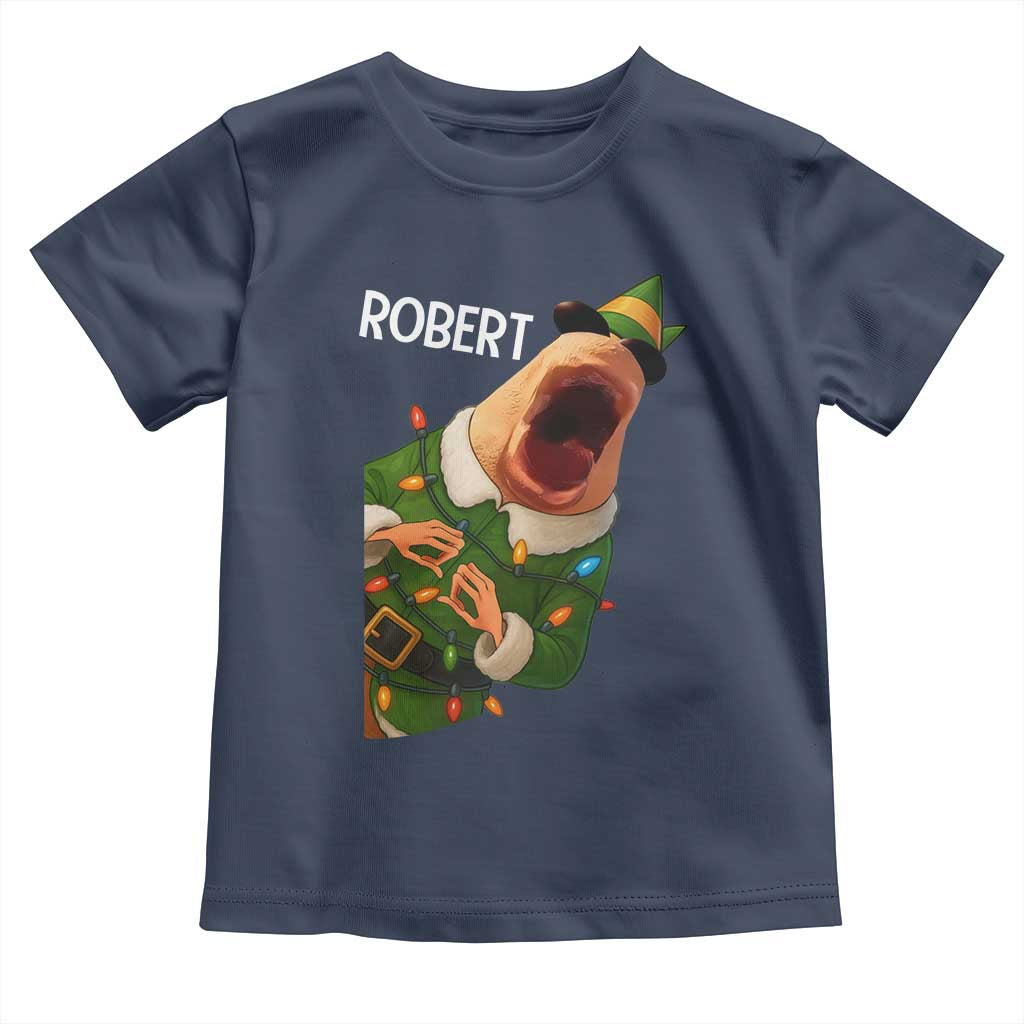 Funny Christmas Marcus The Worm Robert Xmas Elf Toddler T Shirt TS11 Navy Print Your Wear