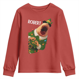 Funny Christmas Marcus The Worm Robert Xmas Elf Youth Sweatshirt TS11 Red Print Your Wear