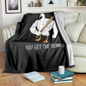 Funny Mess With The Honk You Get The Bonk Throw Blanket Muscle Silly Goose TS11 Print Your Wear