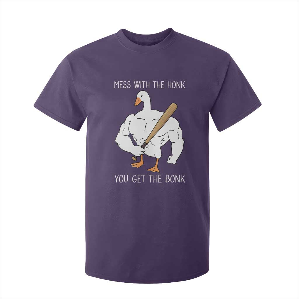 Funny Mess With The Honk You Get The Bonk T Shirt For Kid Muscle Silly Goose TS11 Purple Print Your Wear