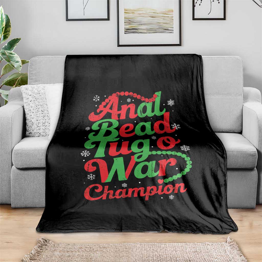 Funny Anal Bead Tug O War Christmas Throw Blanket Inappropriate Adult Humor Weird Cringe TS11 Print Your Wear
