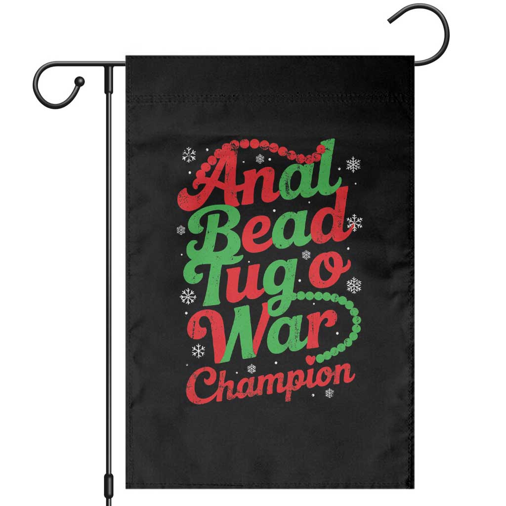Funny Anal Bead Tug O War Christmas Garden Flag Inappropriate Adult Humor Weird Cringe TS11 Black Print Your Wear