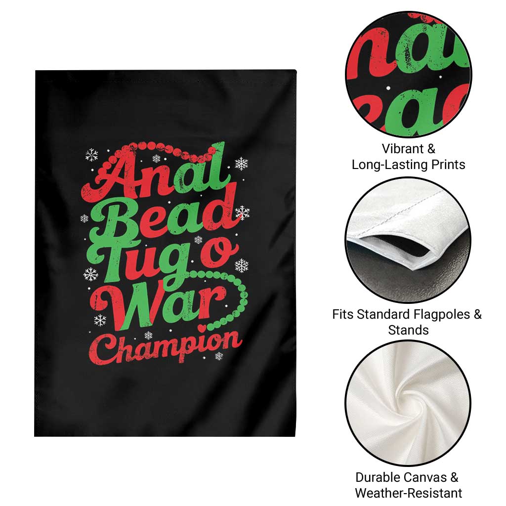 Funny Anal Bead Tug O War Christmas Garden Flag Inappropriate Adult Humor Weird Cringe TS11 Print Your Wear