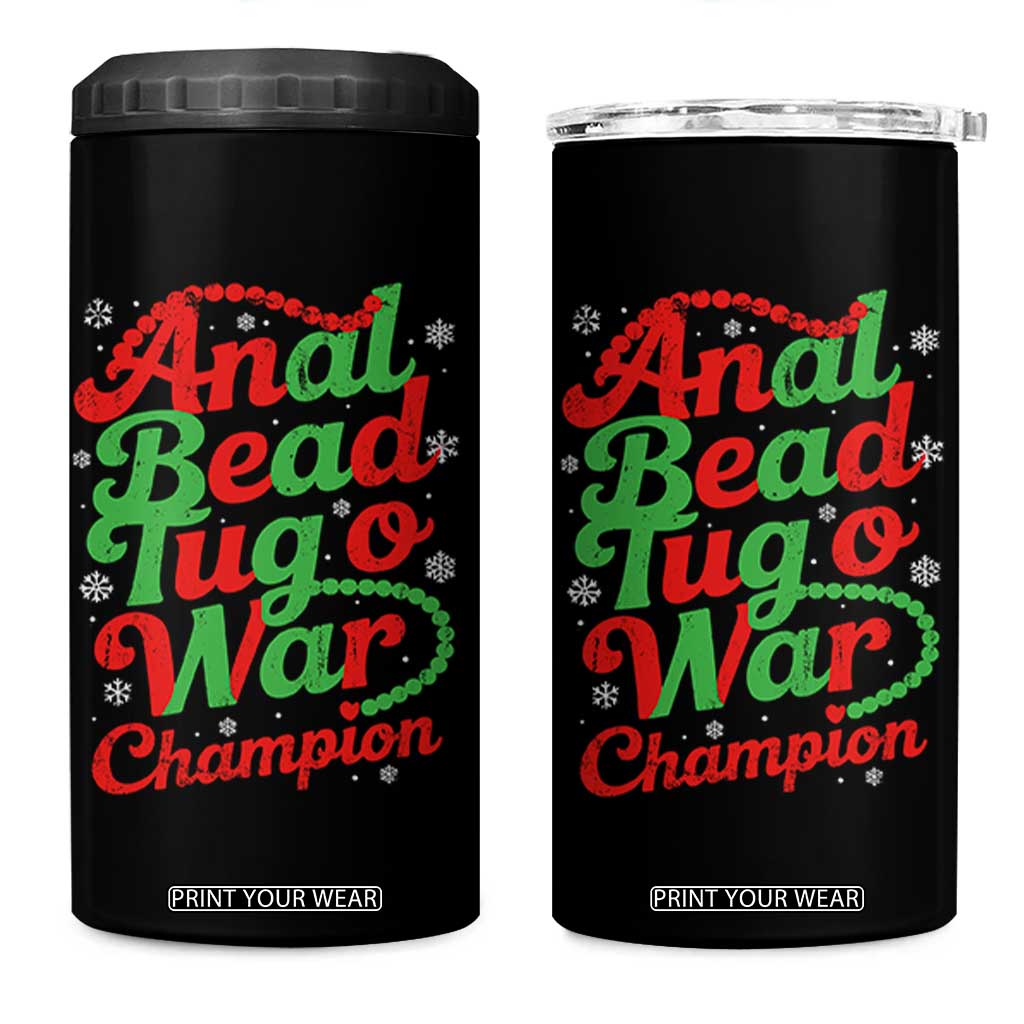 Funny Anal Bead Tug O War Christmas 4 in 1 Can Cooler Tumbler Inappropriate Adult Humor Weird Cringe TS11 One Size: 16 oz Black Print Your Wear
