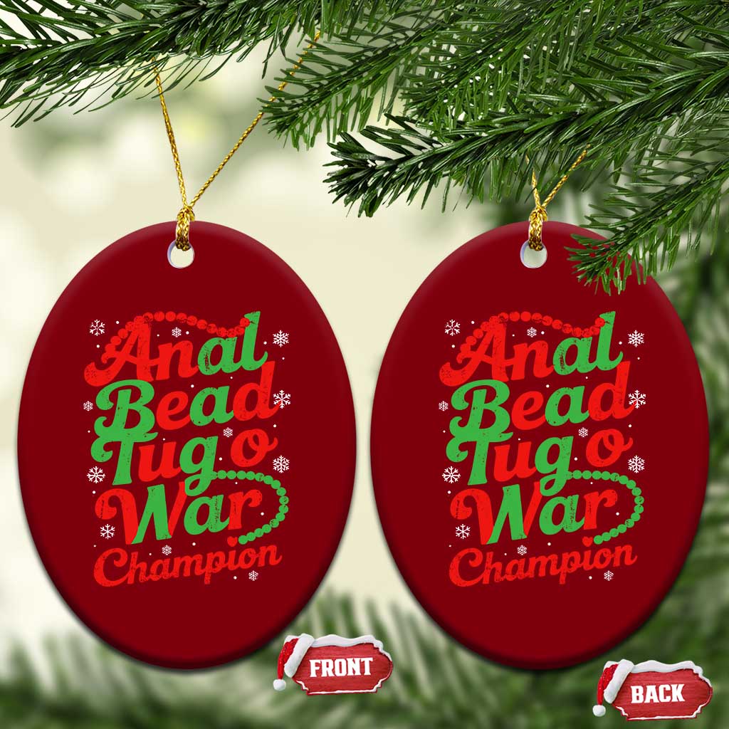 Funny Anal Bead Tug O War Christmas Ceramic Ornament Inappropriate Adult Humor Weird Cringe TS11 Print Your Wear