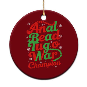 Funny Anal Bead Tug O War Christmas Ceramic Ornament Inappropriate Adult Humor Weird Cringe TS11 1pc Red Print Your Wear