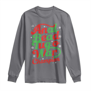 Funny Anal Bead Tug O War Christmas Long Sleeve Shirt Inappropriate Adult Humor Weird Cringe TS11 Charcoal Print Your Wear