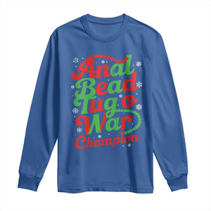 Funny Anal Bead Tug O War Christmas Long Sleeve Shirt Inappropriate Adult Humor Weird Cringe TS11 Royal Blue Print Your Wear