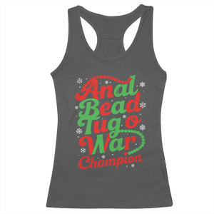 Funny Anal Bead Tug O War Christmas Racerback Tank Top Inappropriate Adult Humor Weird Cringe TS11 Dark Heather Print Your Wear
