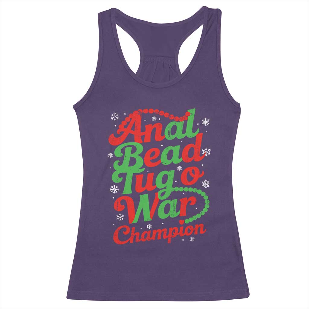 Funny Anal Bead Tug O War Christmas Racerback Tank Top Inappropriate Adult Humor Weird Cringe TS11 Purple Print Your Wear