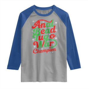 Funny Anal Bead Tug O War Christmas Raglan Shirt Inappropriate Adult Humor Weird Cringe TS11 Sport Gray Royal Print Your Wear