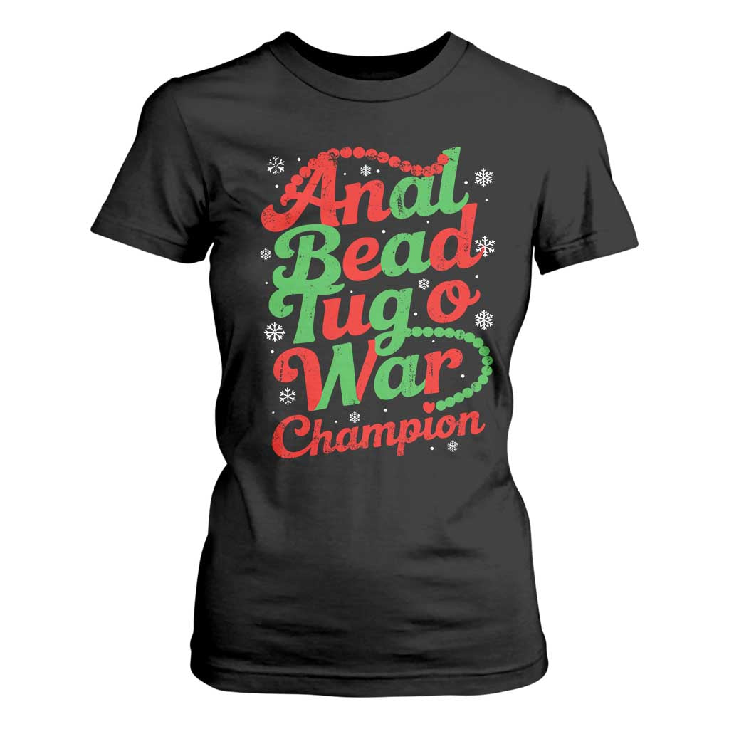 Funny Anal Bead Tug O War Christmas T Shirt For Women Inappropriate Adult Humor Weird Cringe TS11 Black Print Your Wear