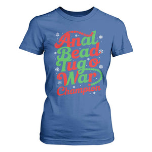 Funny Anal Bead Tug O War Christmas T Shirt For Women Inappropriate Adult Humor Weird Cringe TS11 Royal Blue Print Your Wear