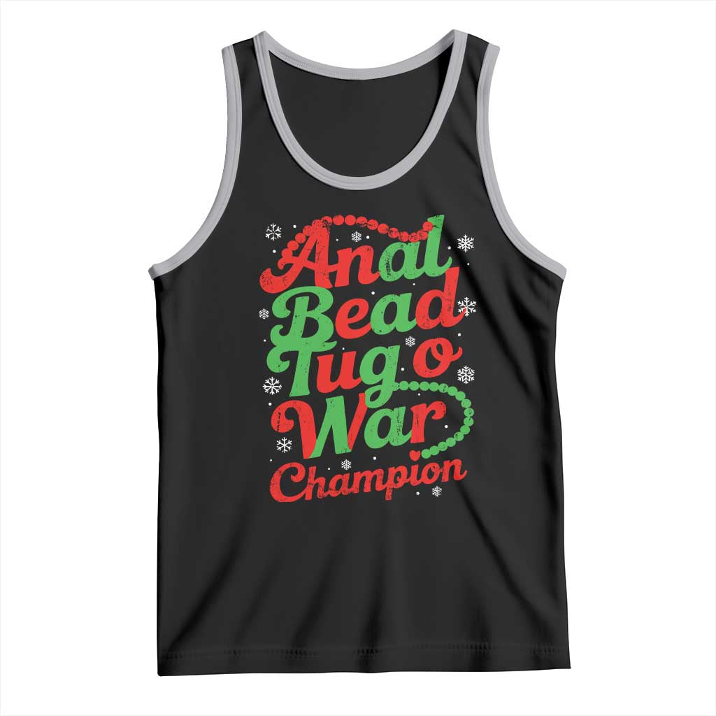 Funny Anal Bead Tug O War Christmas Tank Top Inappropriate Adult Humor Weird Cringe TS11 Black Athletic Heather Print Your Wear