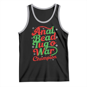 Funny Anal Bead Tug O War Christmas Tank Top Inappropriate Adult Humor Weird Cringe TS11 Black Athletic Heather Print Your Wear