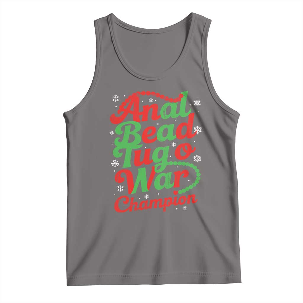 Funny Anal Bead Tug O War Christmas Tank Top Inappropriate Adult Humor Weird Cringe TS11 Deep Heather Print Your Wear