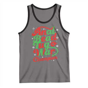 Funny Anal Bead Tug O War Christmas Tank Top Inappropriate Adult Humor Weird Cringe TS11 Deep Heather Black Print Your Wear