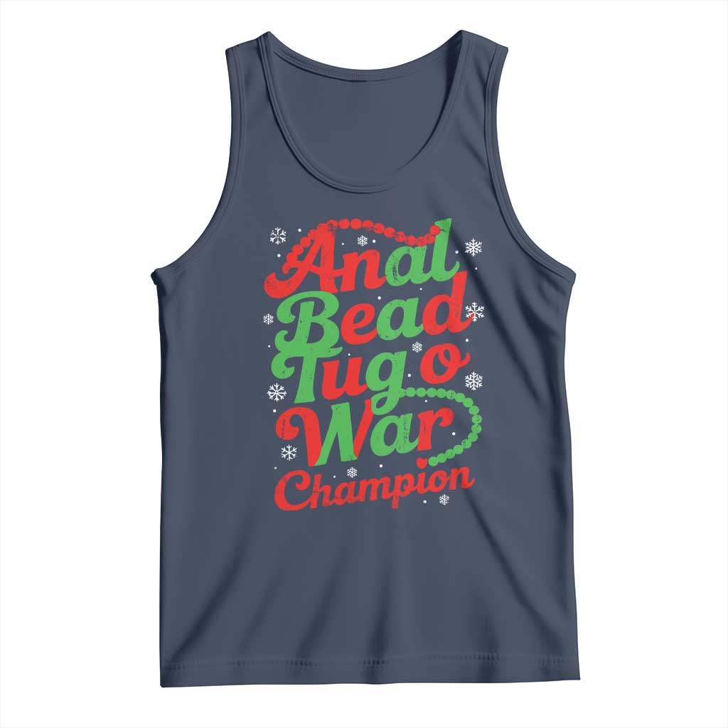 Funny Anal Bead Tug O War Christmas Tank Top Inappropriate Adult Humor Weird Cringe TS11 Navy Print Your Wear