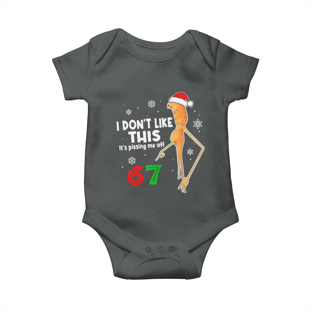 Funny Marcus The Worm 67 Meme Christmas Baby Onesie I Don't Like This It's Pissing Me Off TS11 Dark Heather Print Your Wear