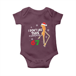 Funny Marcus The Worm 67 Meme Christmas Baby Onesie I Don't Like This It's Pissing Me Off TS11 Maroon Print Your Wear