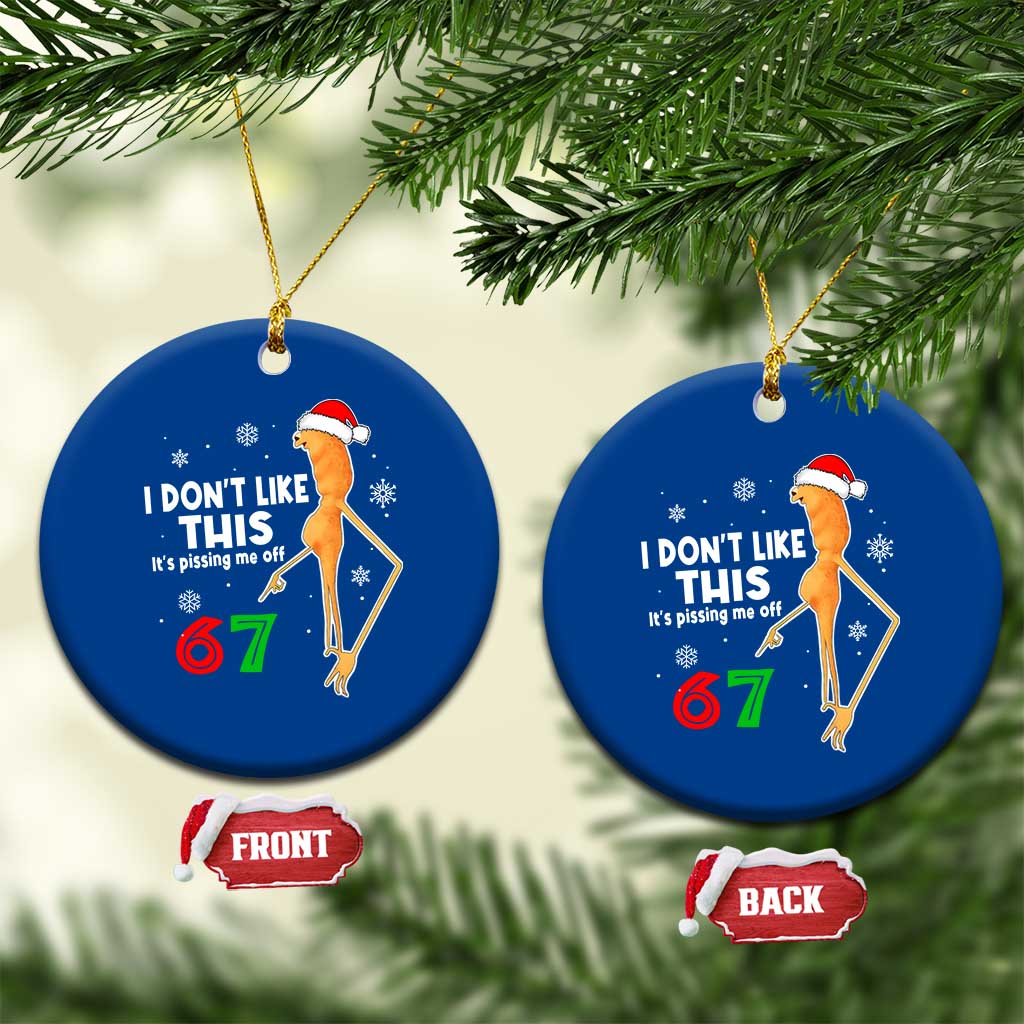 Funny Marcus The Worm 67 Meme Christmas Ceramic Ornament I Don't Like This It's Pissing Me Off TS11 1pc Blue Print Your Wear