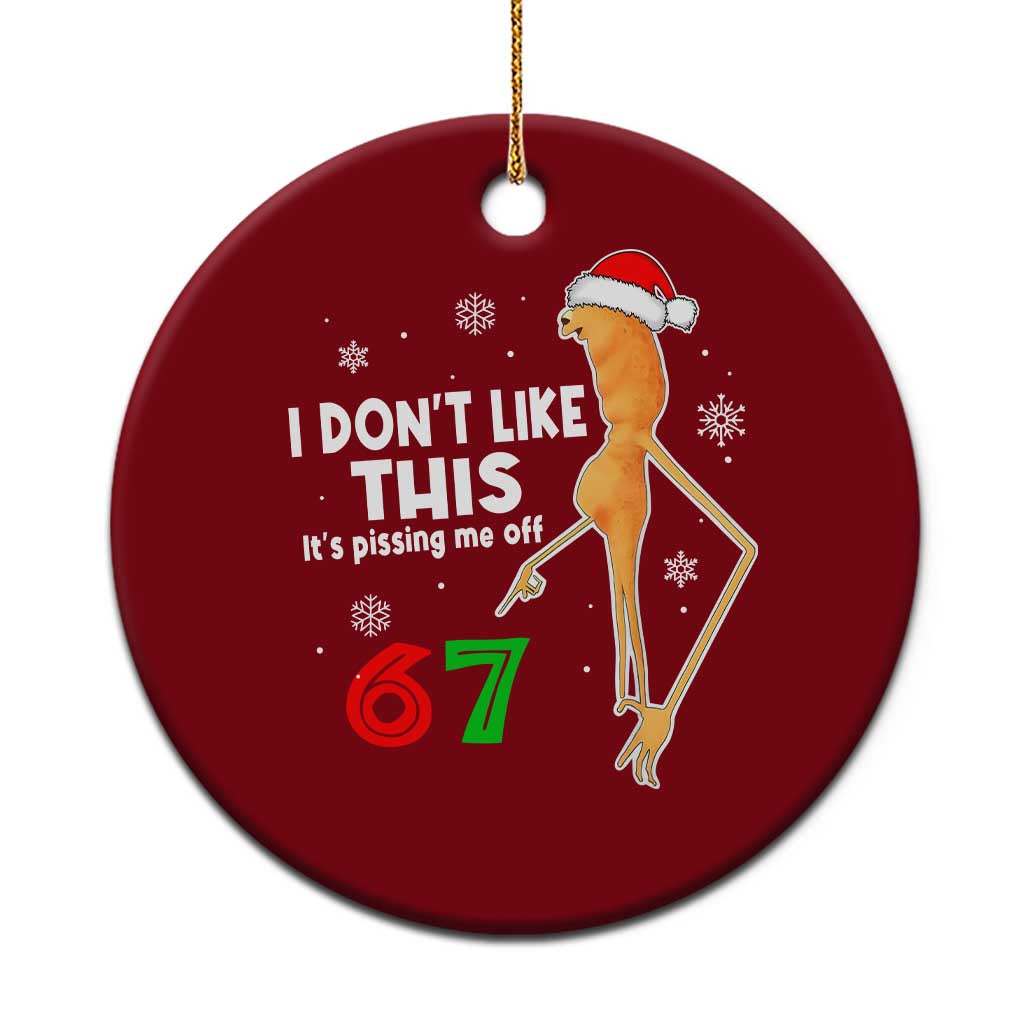 Funny Marcus The Worm 67 Meme Christmas Ceramic Ornament I Don't Like This It's Pissing Me Off TS11 1pc Red Print Your Wear