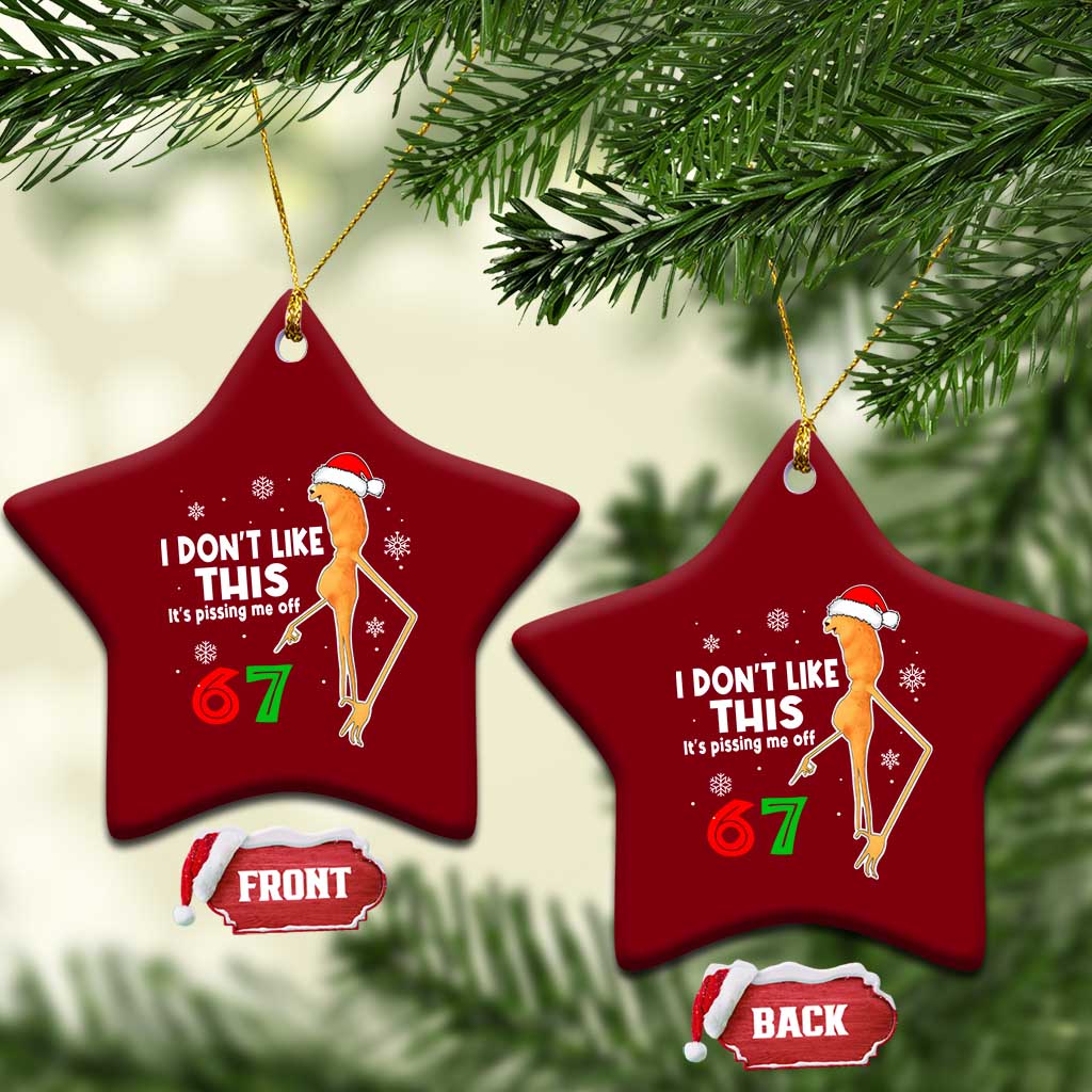 Funny Marcus The Worm 67 Meme Christmas Ceramic Ornament I Don't Like This It's Pissing Me Off TS11 Print Your Wear