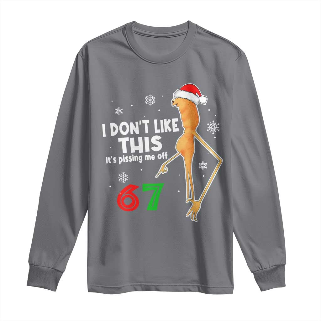 Funny Marcus The Worm 67 Meme Christmas Long Sleeve Shirt I Don't Like This It's Pissing Me Off TS11 Charcoal Print Your Wear
